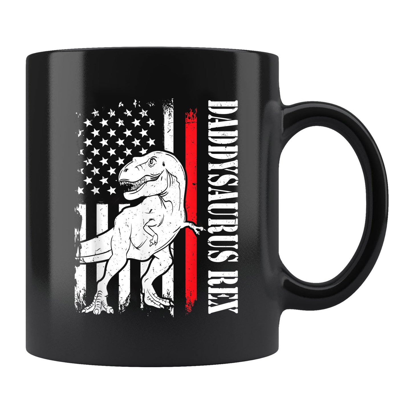Daddysaurus Mug Mens Daddy Saurus Rex Daddysaurus American Flag Fathers Day , 11oz or 15oz, Happy Fathers Day Gift Ideas For Dad