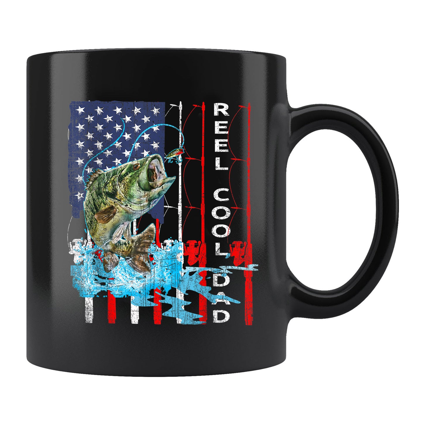 Reel Cool Dad Mug Mens Fathers Day Fishing Mug , 11oz or 15oz, Happy Fathers Day Gift Ideas For Dad