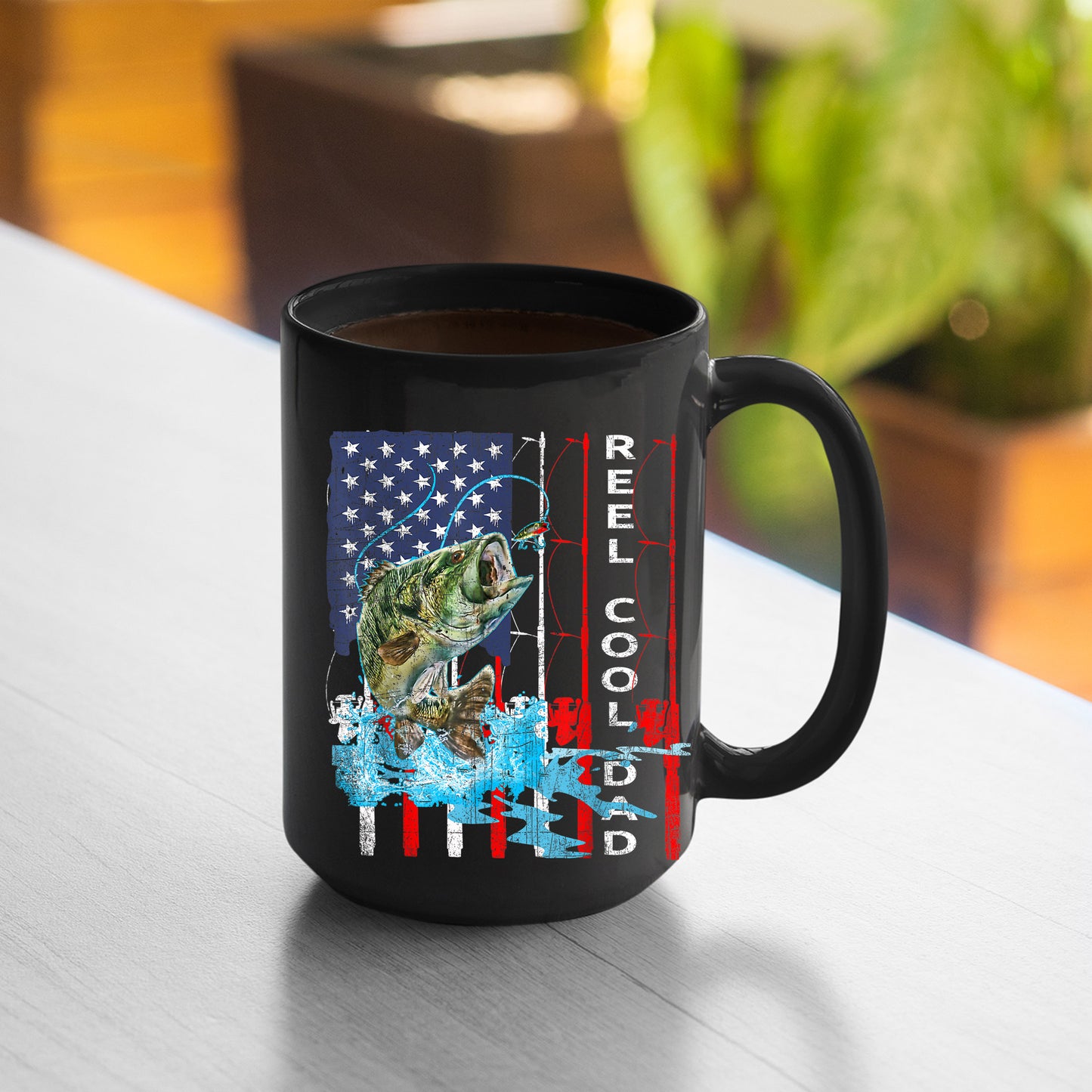 Reel Cool Dad Mug Mens Fathers Day Fishing Mug , 11oz or 15oz, Happy Fathers Day Gift Ideas For Dad