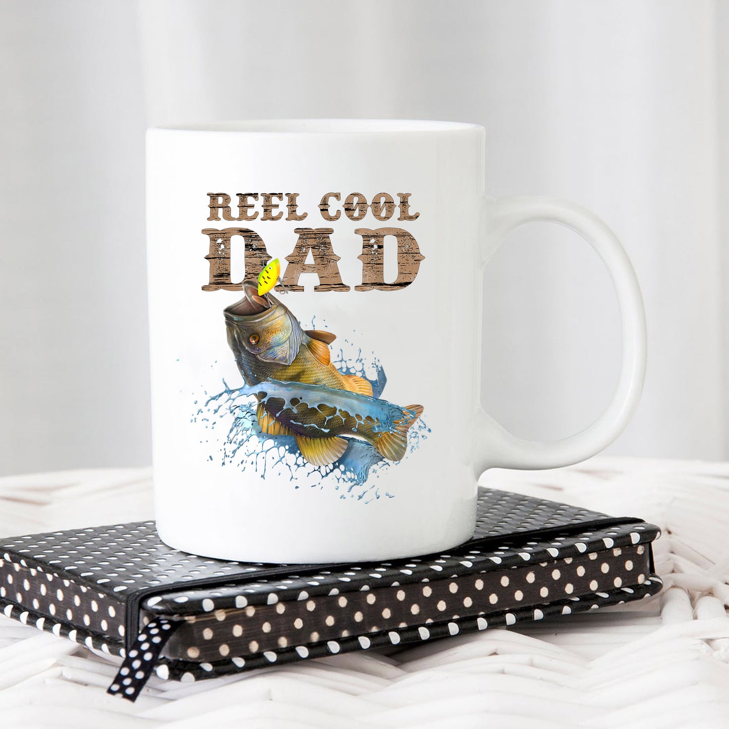 Reel Cool Dad Mug Mens Fishing Quote Fathers Gift Reel Cool Dad Mug , 11oz or 15oz, Happy Fathers Day Gift Ideas For Dad
