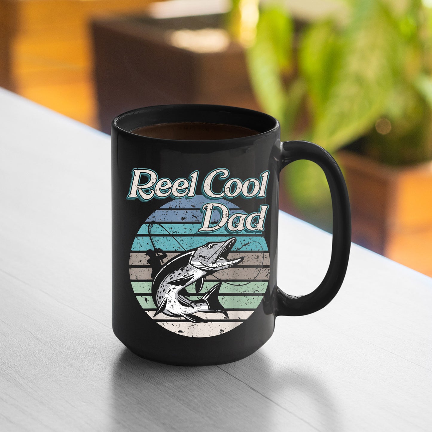 Reel Cool Dad Mug Mens Funny Reel Cool Dad Fishing Dad Gift Mug , 11oz or 15oz, Happy Fathers Day Gift Ideas For Dad