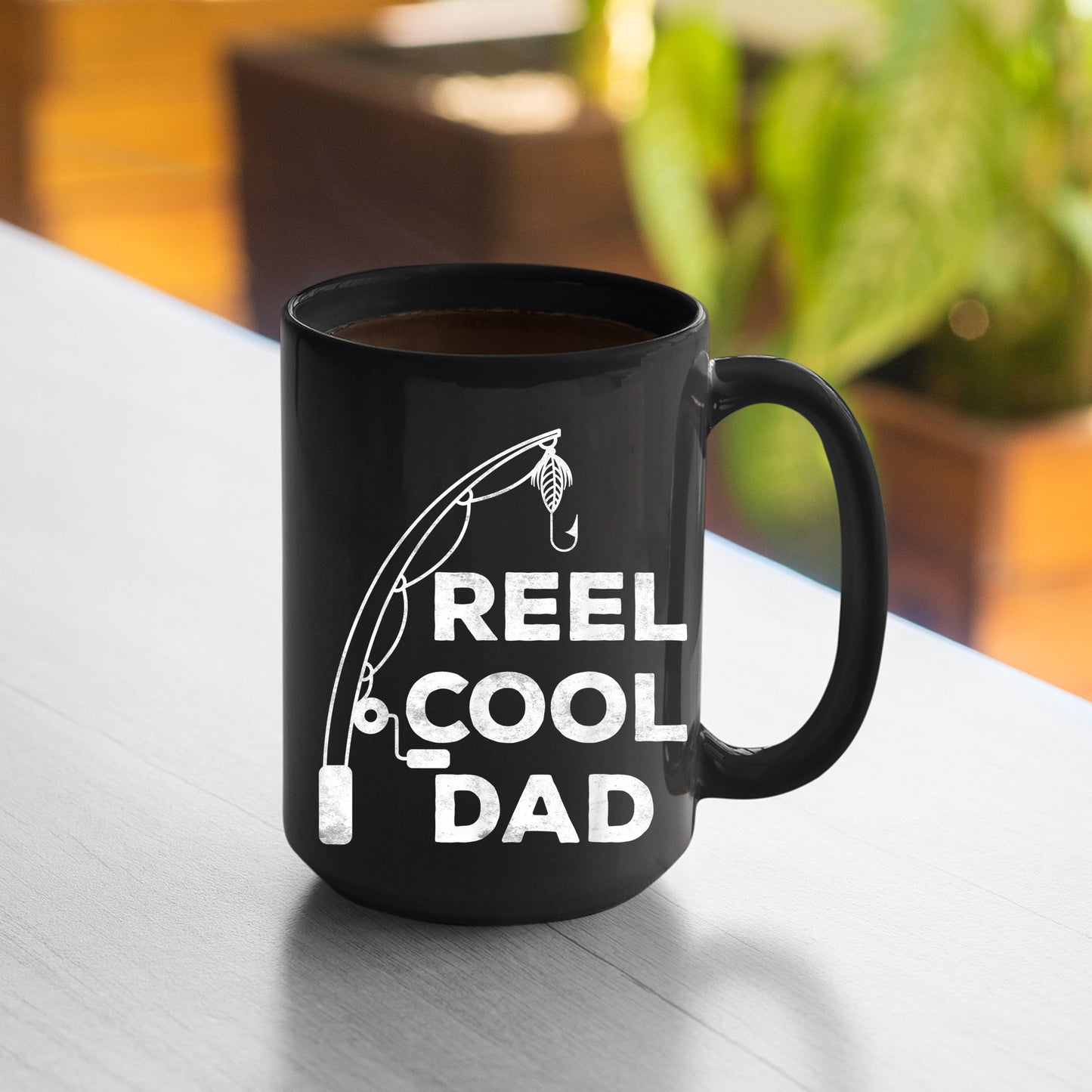 Reel Cool Dad Mug Mens Reel Cool Dad Fishing Daddy Fathers Day Gift Mug , 11oz or 15oz, Happy Fathers Day Gift Ideas For Dad
