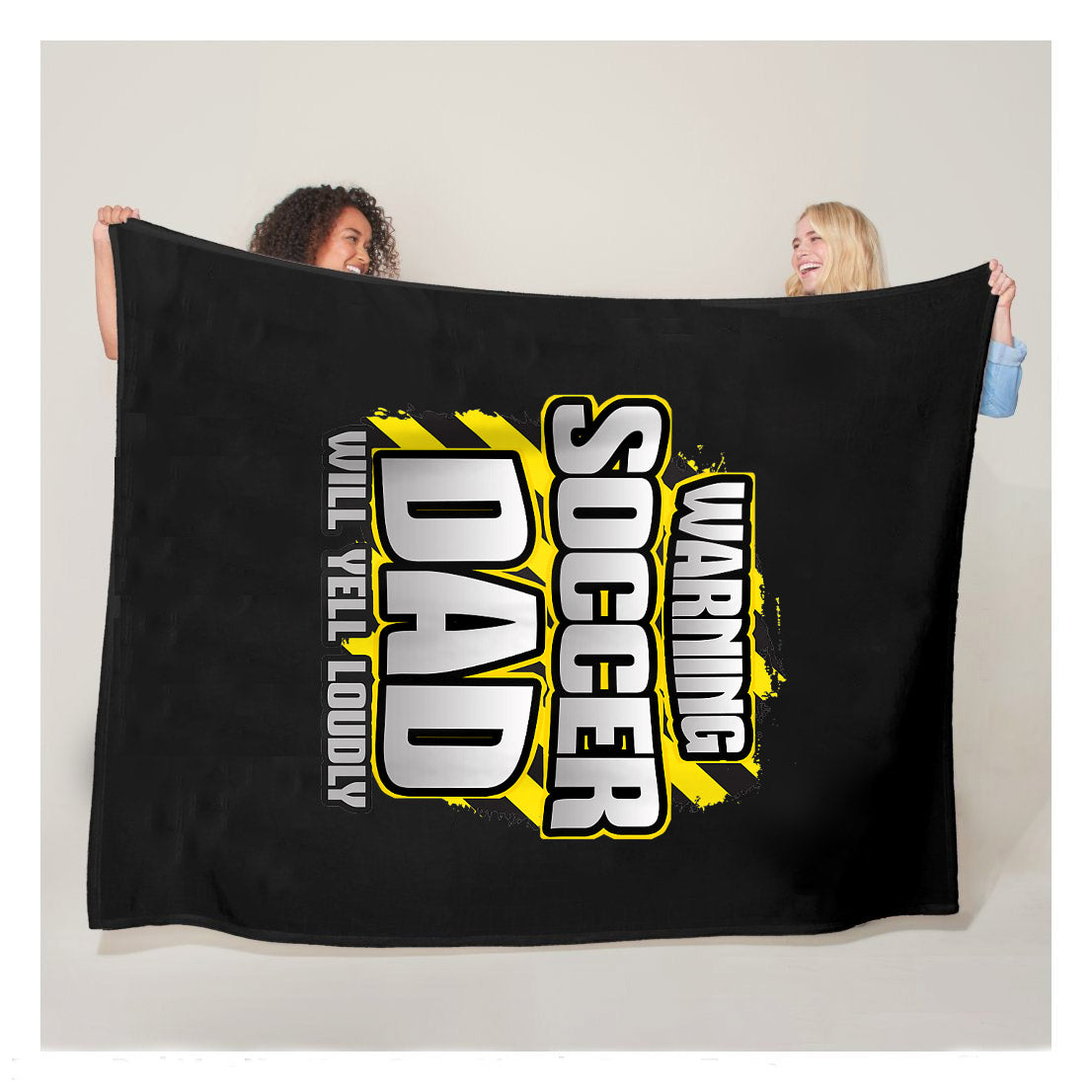 Funny Warning Soccer Dad Will Yell Loudly Fleece Blanket, Soccer Blankets, Soccer Gifts, Happy Fathers Day Gift Ideas For Dad