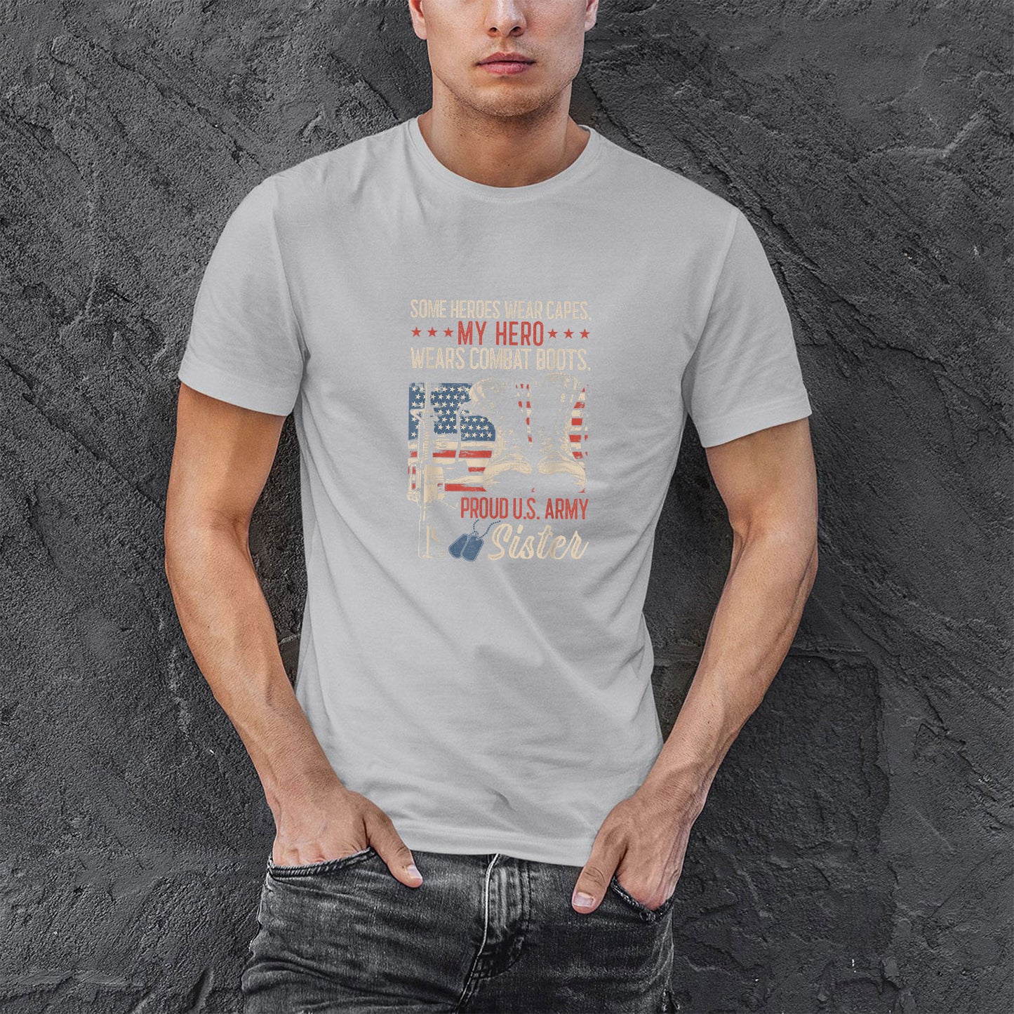 Memorial Day 2021 Proud Sister Of A Us Marine Shirt, My Hero Wear Combat Boots Proud Army Sister Women Shirt For Men, Cotton Shirt, Air Force Memorial Shirt, Usaf T Shirt