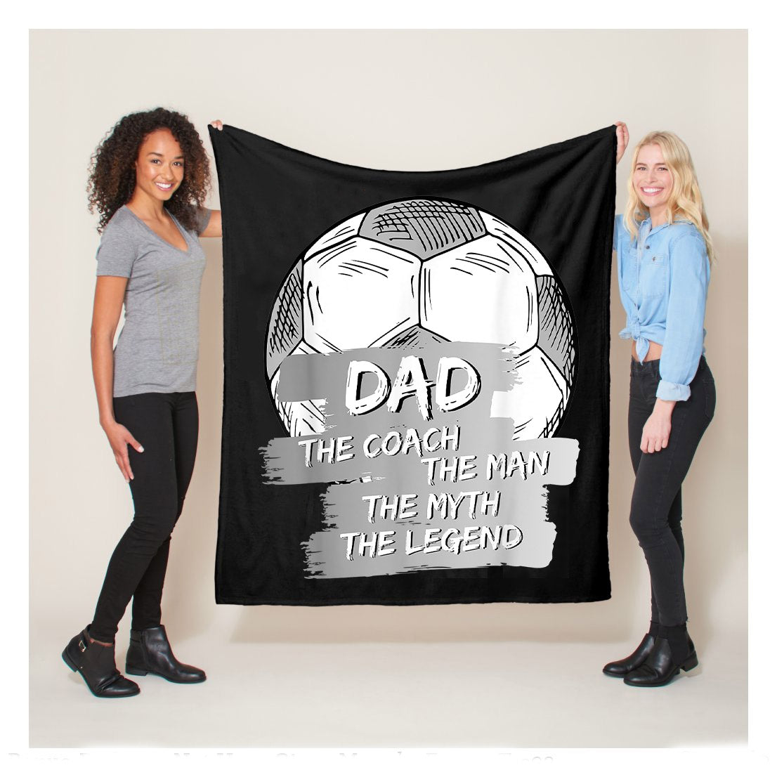 Dad The Coach The Man The Myth The Legend Soccer Dad Gift Sherpa Blanket, Soccer Blankets, Soccer Gifts, Happy Fathers Day Gift Ideas For Dad