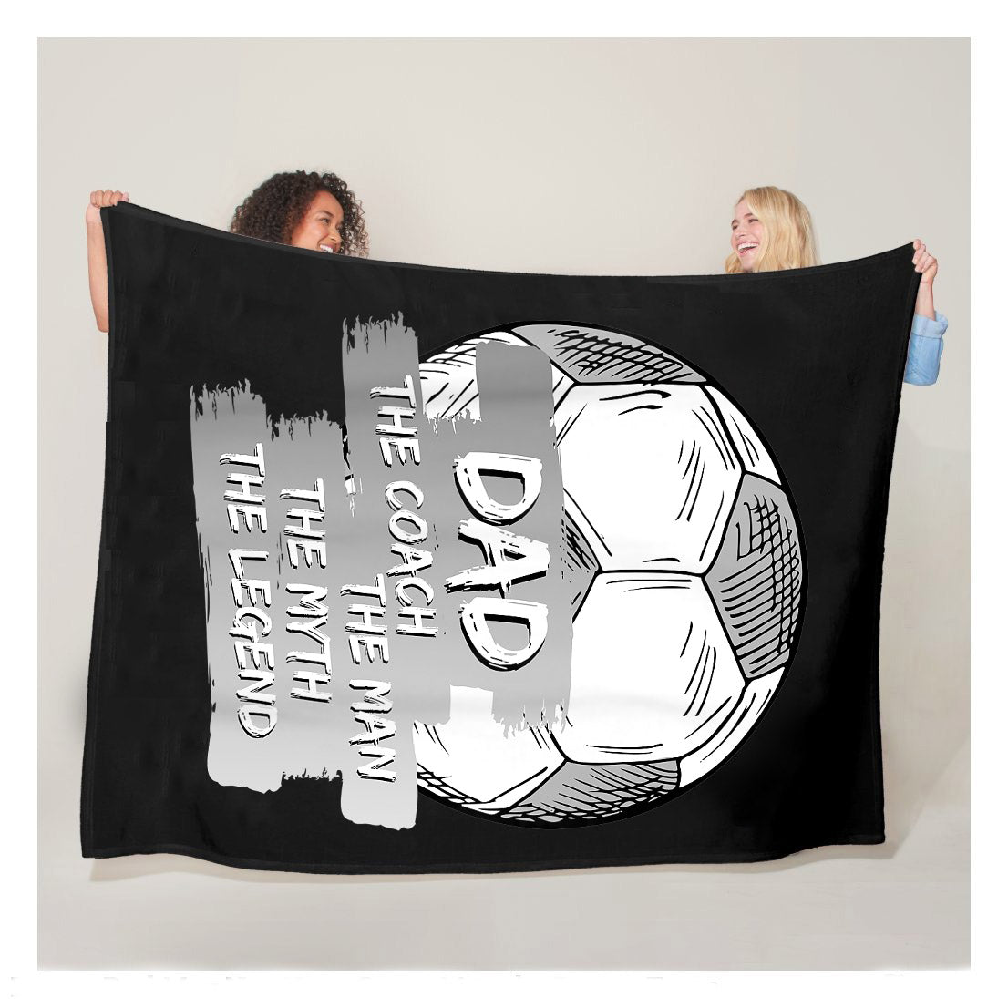 Dad The Coach The Man The Myth The Legend Soccer Dad Gift Sherpa Blanket, Soccer Blankets, Soccer Gifts, Happy Fathers Day Gift Ideas For Dad