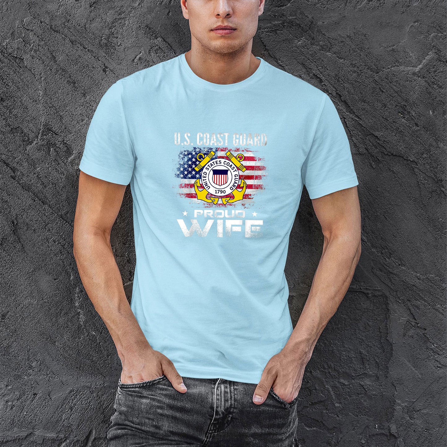Memorial Day 2021 Coast Guard Wife Shirt, US Coast Guard Proud Wife With American Flag Gift Veteran Shirt For Men, Cotton Shirt, Air Force Memorial Shirt, Usaf T Shirt