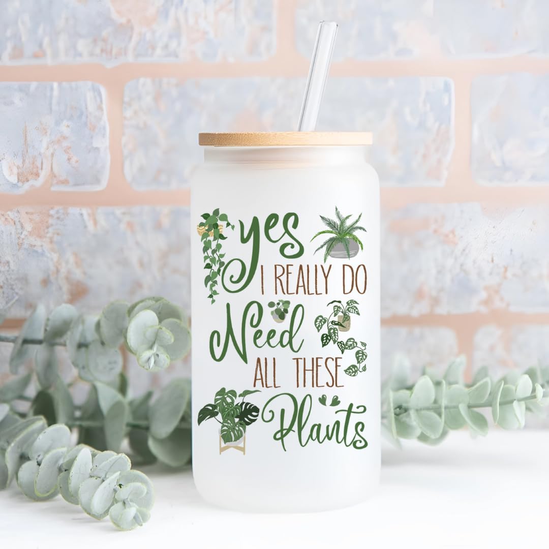 B0CS67883P - Mothers Day Gift for Plant Lover - Plant Glass Cup, Gardening Coffee Mug for Mom, Dad, Garden Lover, Garden Crazy Plants Lady Gifts, Unique Present for Women, Men, Gardener on Birthday, Christmas