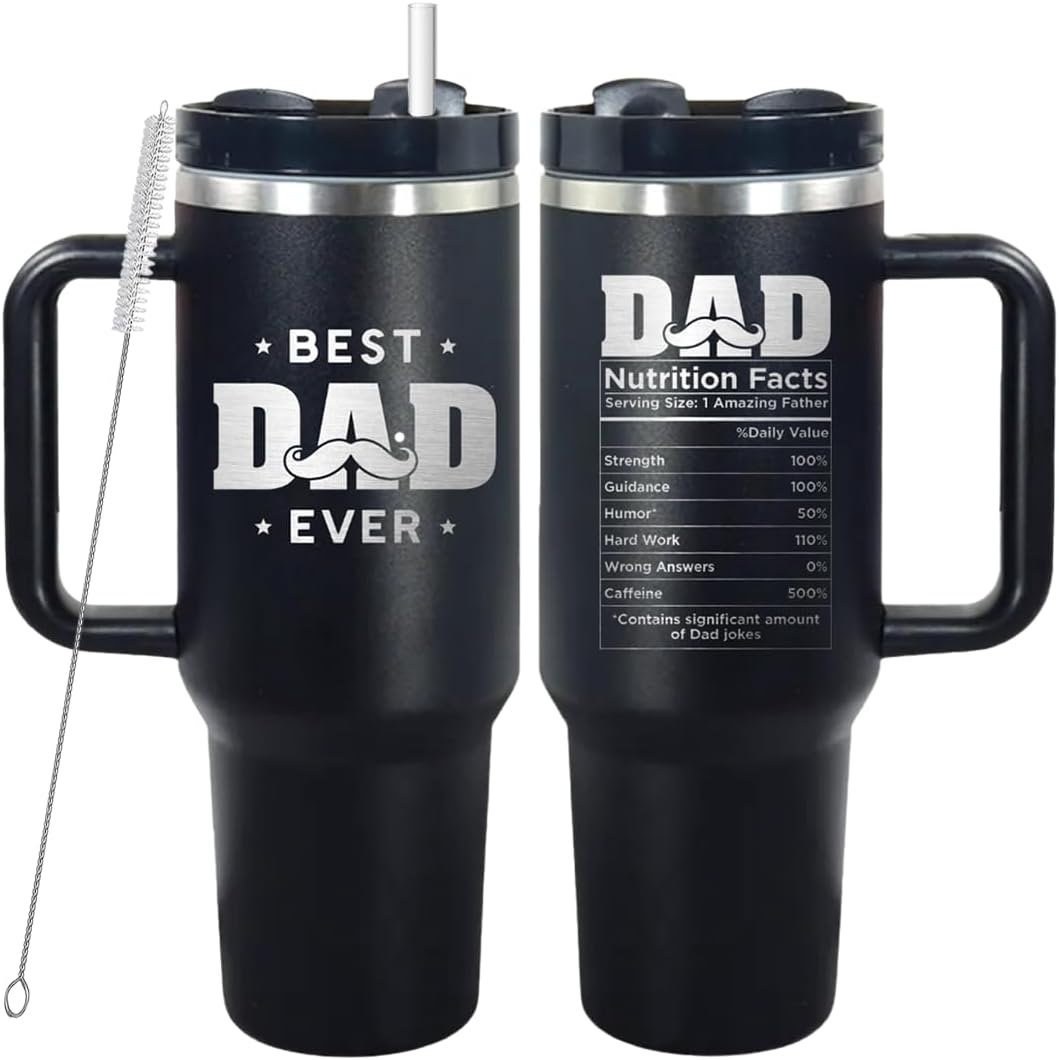 Vivulla68 Best Dad Ever Tumbler 40oz, Best Dad Ever Gifts, Coffee Tumbler For Dad, Dad Tumbler For Man, Happy Birthday Dad, Father's Day Gifts Coffee Tumbler, Christmas Gifts for Dad, Dad Cups Tumbler