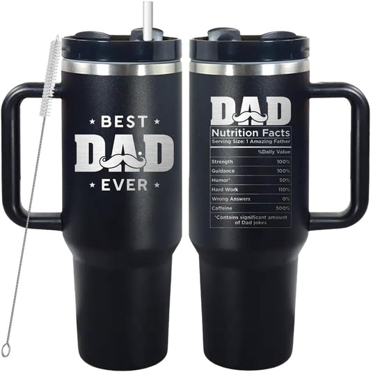 Vivulla68 Best Dad Ever Tumbler 40oz, Best Dad Ever Gifts, Coffee Tumbler For Dad, Dad Tumbler For Man, Happy Birthday Dad, Father's Day Gifts Coffee Tumbler, Christmas Gifts for Dad, Dad Cups Tumbler