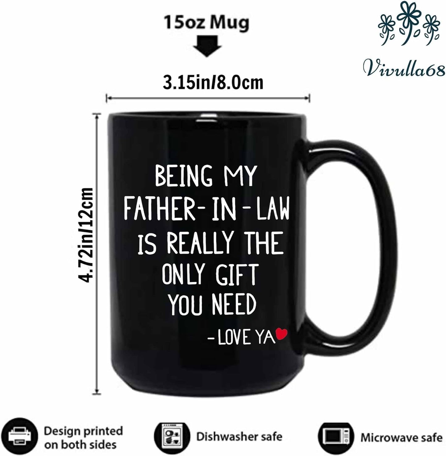 Being My Father In Law Is The Only Gift, Father In Law Gift From Daughter In Law, Father In Law Mug, Gifts For Father In Law, Fathers Day Mug For Son In Law, Fathers Day Mug From Daughter In Law