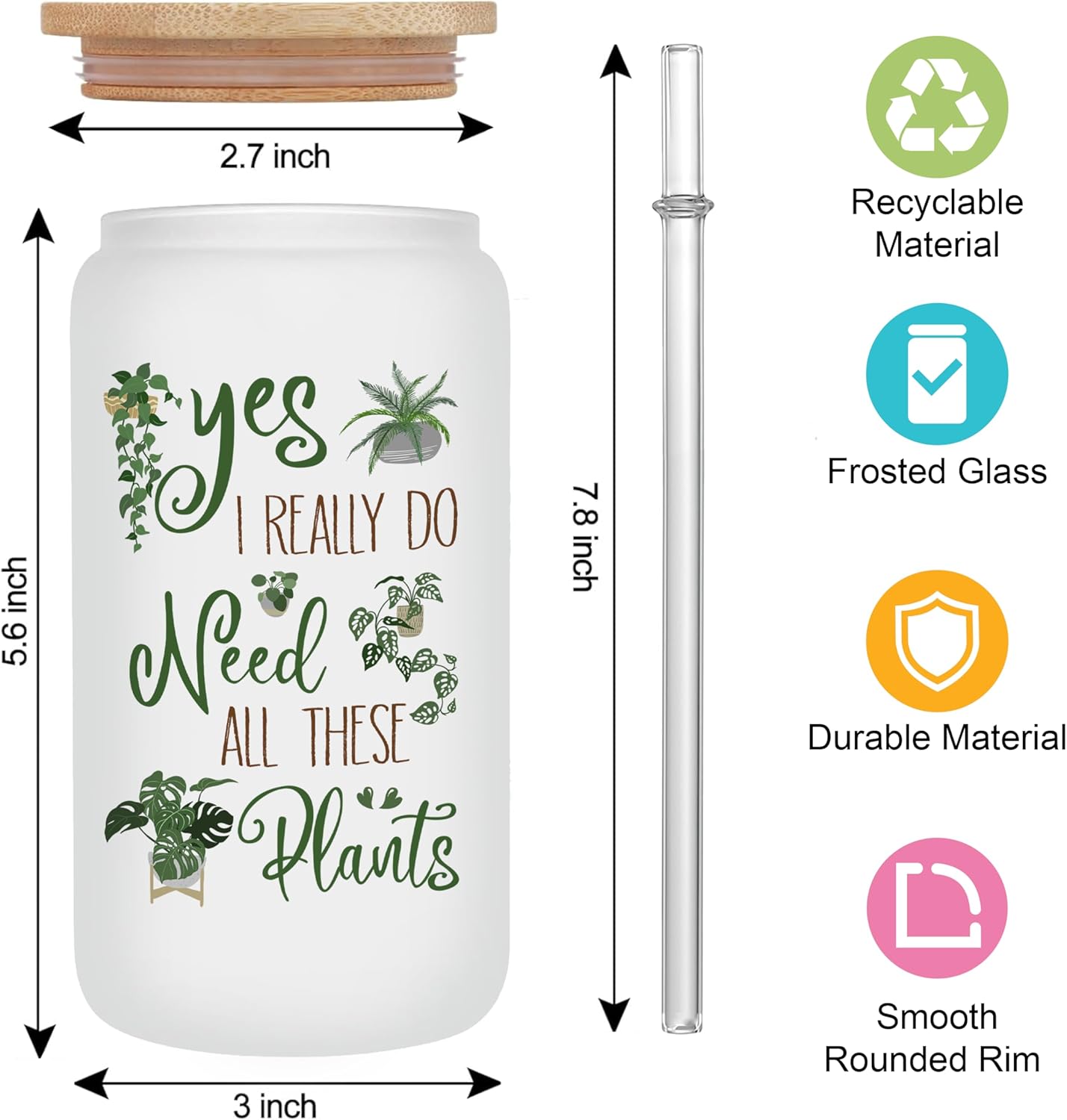 B0CS67883P - Mothers Day Gift for Plant Lover - Plant Glass Cup, Gardening Coffee Mug for Mom, Dad, Garden Lover, Garden Crazy Plants Lady Gifts, Unique Present for Women, Men, Gardener on Birthday, Christmas