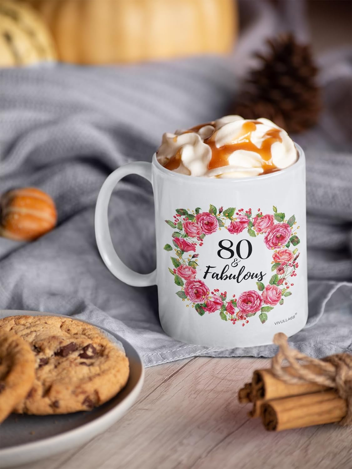 Vivulla68 80th Birthday Gifts For Women And Men, 80 And Fabulous Birthday Mug, 1943 Birthday Gifts For Women, 80 Year Old Birthday Gifts For Women, 80th Birthday Gifts Ideas, 80th Birthday Decorations