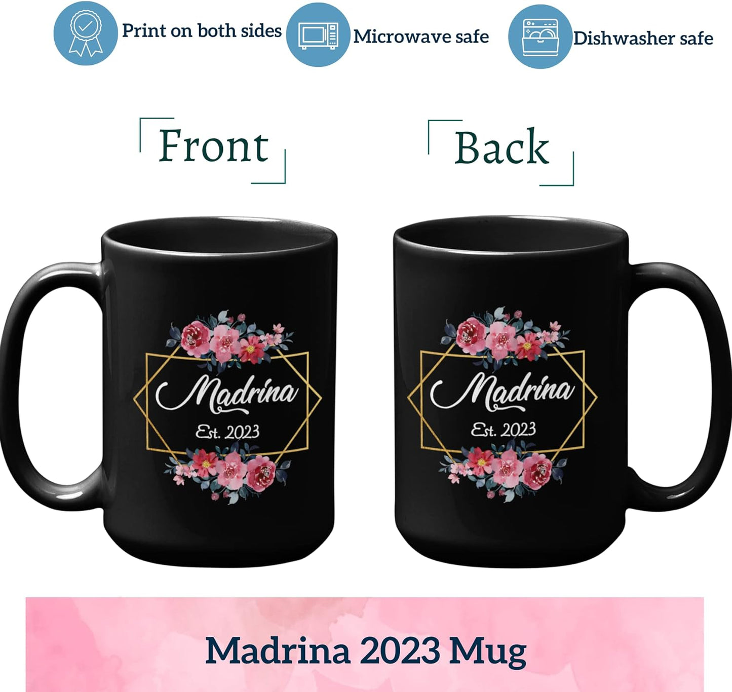 Padrino Madrina Coffee Mugs, God Parents Presents Proposal, Padrinos De Bautizo Propuesta Gifts, Madrina Padrinos Proposal Spanish Mug Set, Godfather Announcement Gift, Godparents Proposal Gift