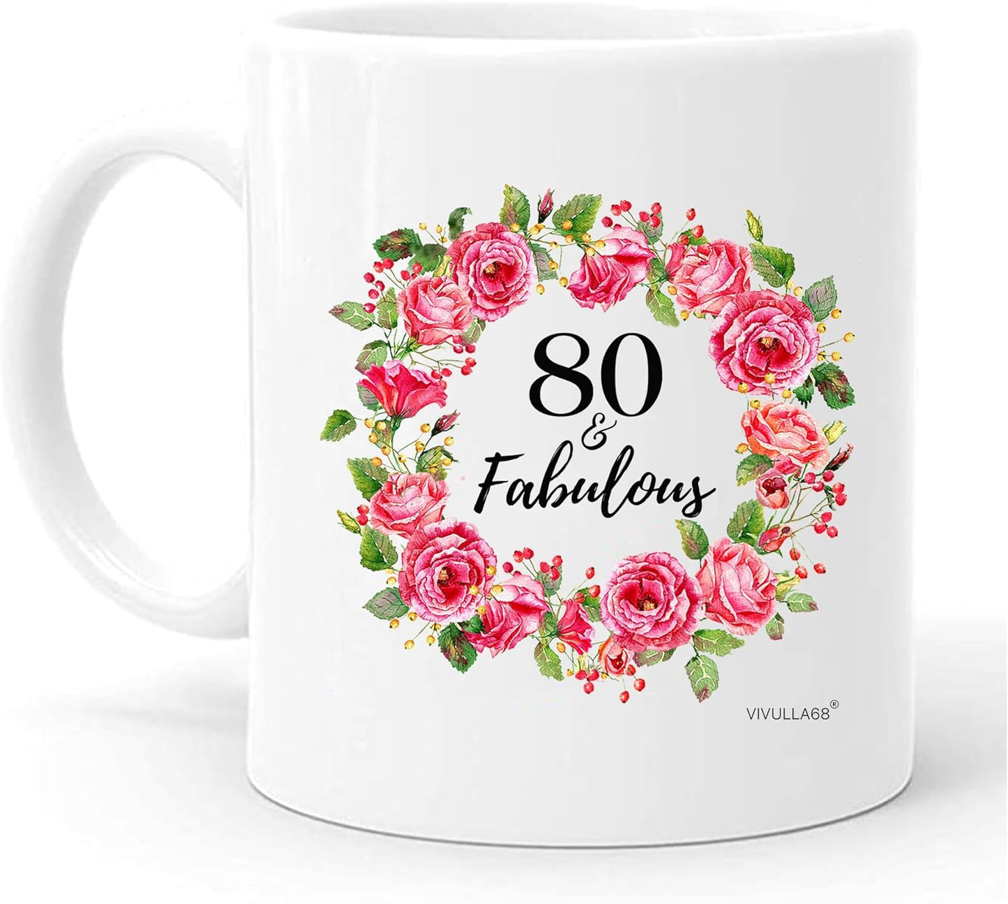 Vivulla68 80th Birthday Gifts For Women And Men, 80 And Fabulous Birthday Mug, 1943 Birthday Gifts For Women, 80 Year Old Birthday Gifts For Women, 80th Birthday Gifts Ideas, 80th Birthday Decorations