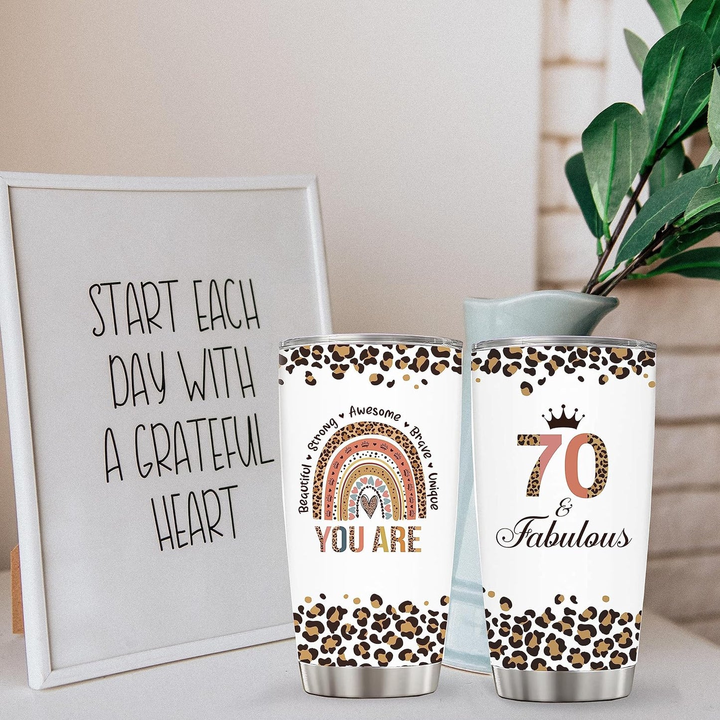 Vivulla68 Happy 70th Birthday Gifts For Women, Best Gifts Idea For 70 Year Old Woman, 1953 Birthday Gifts Women, 70 Birthday Gifts For Women Turning 70, 70 Year Old Birthday Tumbler With Lid And Straw