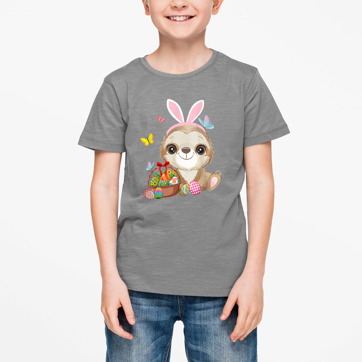 Bunny Sloth Easter Shirt, Girls Easter Shirt, Easter Gifts For Kids, Easter Gifts For Toddlers