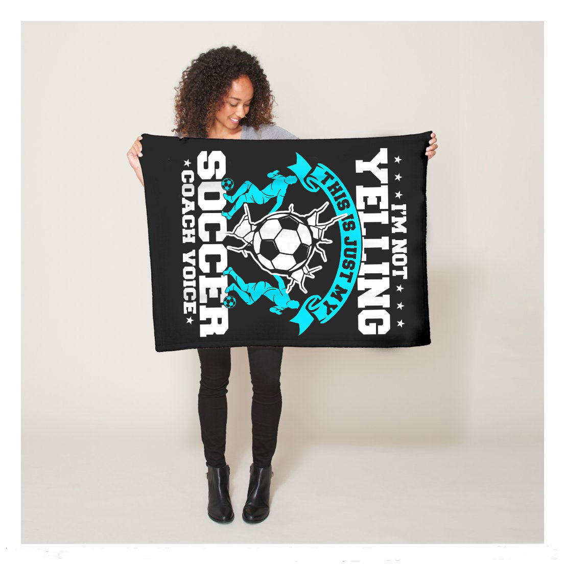 Im Not Yelling This Is Just My Soccer Coach Voice Funny Fleece Blanket  Soccer Outdoor Blankets, Soccer Gifts For Coach And Soccer Players, Birthday Gift For Soccer Player