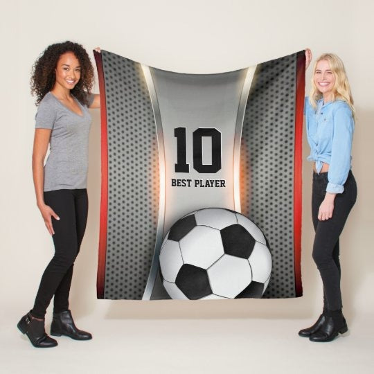 Soccer Personalize Sherpa Blanket,  Soccer Blankets, Custom Soccer Gifts For Coach And Soccer Players, Custom Birthday Gift For Soccer Player
