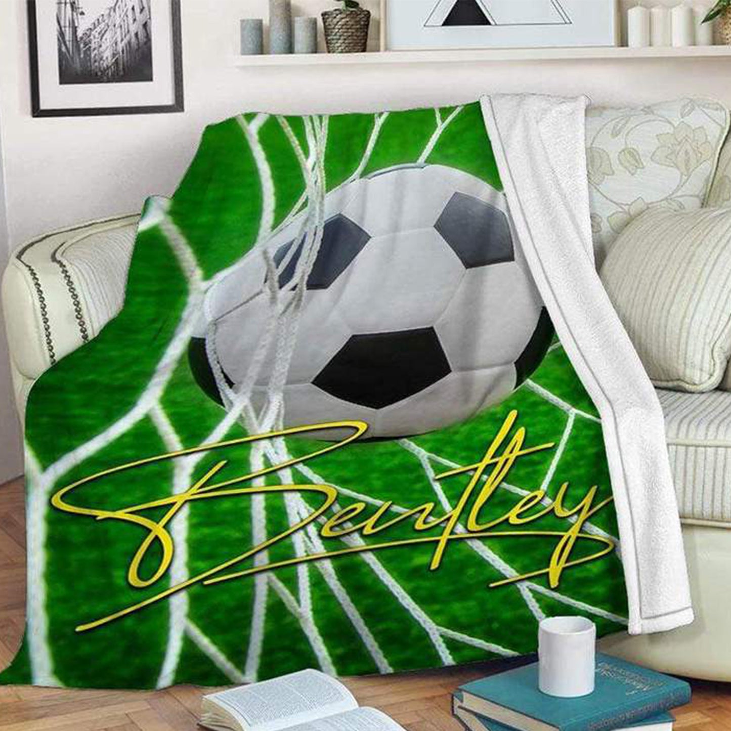 Blanket Soccer Ball And Goal Custom Blankets With Name Fleece Blanket,  Soccer Blankets, Custom Soccer Gifts For Coach And Soccer Players, Custom Birthday Gift For Soccer Player