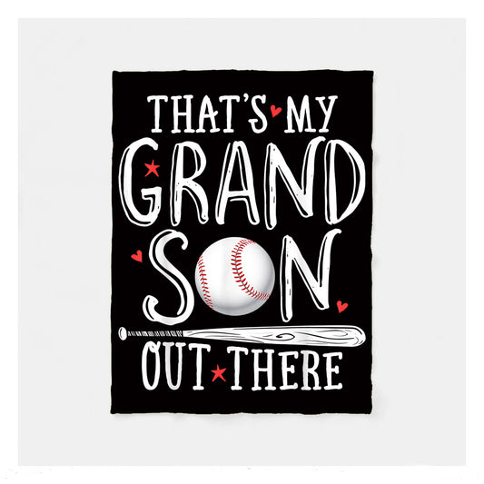 That's My Grandson Out There Sherpa Blankets, Baseball Blankets, Best Baseball Gifts Idea, Baseball Grandpa Gifts Baseball Grandma Gifts, Baseball Birthday Gifts For Grandpa Baseball Birthday Gifts For Grandma