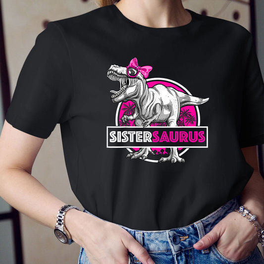 Mother Day, Sistersaurus T-shirt, Black Plaid Bear Shirt, Mother Day Gifts, Funny Gifts For For Sister