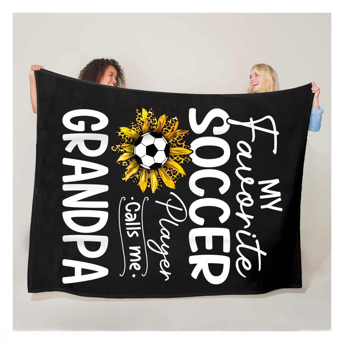 My Favorite Call Me Grandpa Sherpa Blanket,  Soccer Blankets, Soccer Gifts, Happy Fathers Day Gift Ideas For Grandpa
