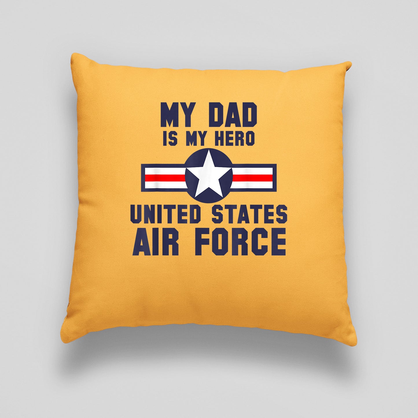 Memorial Day 2021, Air Force Memorial Print Linen Cushion, Air Force Dad Pillow, MustardFor Friend