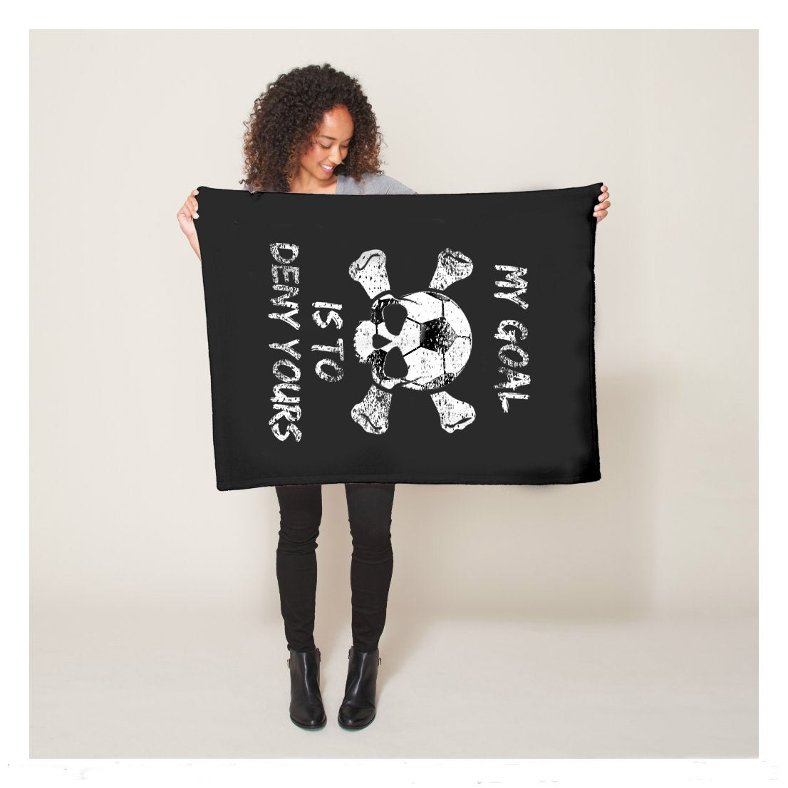 Funny My Goal Is To Deny Yours Soccer Goalie Defender Fleece Blanket,  Soccer Outdoor Blankets, Soccer Gifts For Coach And Soccer Players, Birthday Gift For Soccer Player
