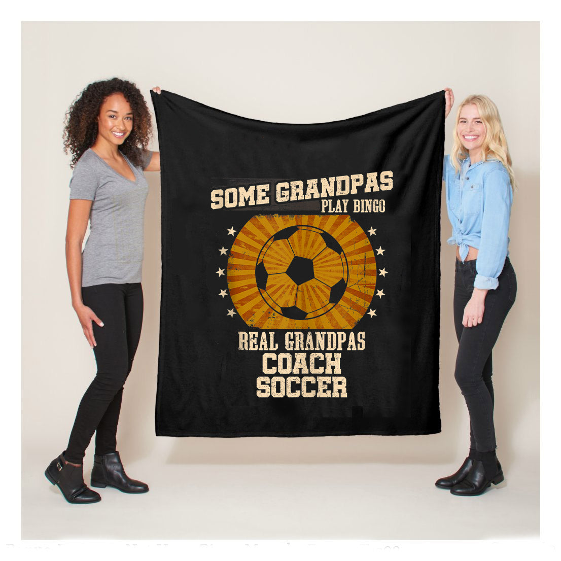 Mens Some Grandpas Play Bingo Real Grandpas Coach Soccer Fleece Blanket,  Soccer Blankets, Soccer Gifts, Happy Fathers Day Gift Ideas For Grandpa