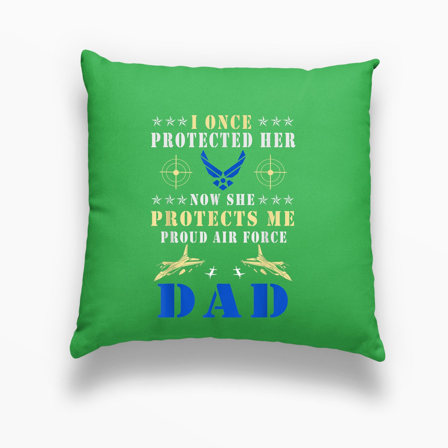 Memorial Day , Air Force Memorial Print Linen Cushion, Air Force Dad Pillow, Usaf Pillow GreenFor Husband