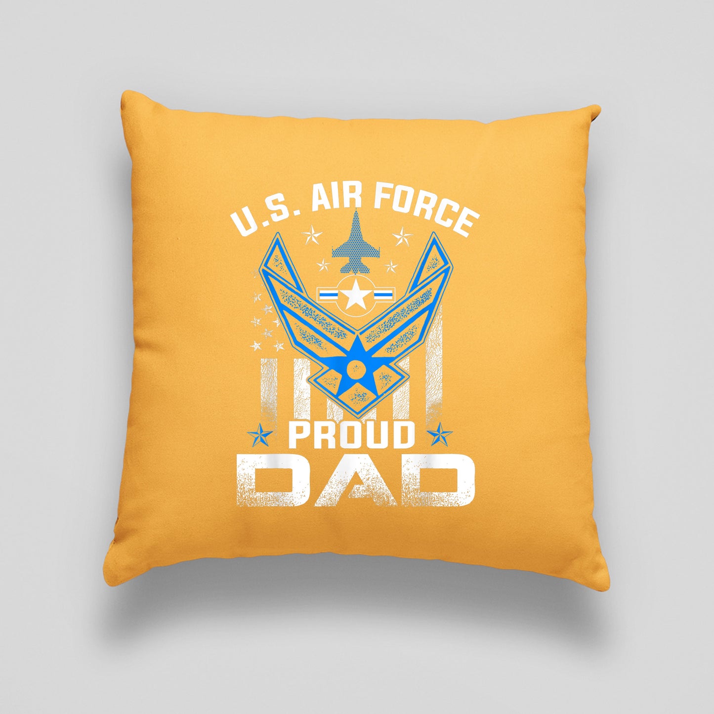 Memorial Day , Air Force Memorial Pillow, Air Force Dad Print Cushion, MustardFor Grandpa