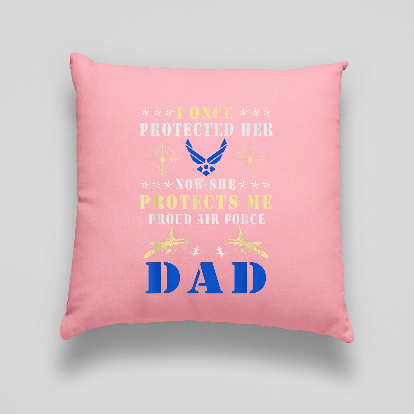 Memorial Day , Air Force Memorial Print Linen Cushion, Air Force Dad Pillow, Usaf Pillow PinkFor Grandpa