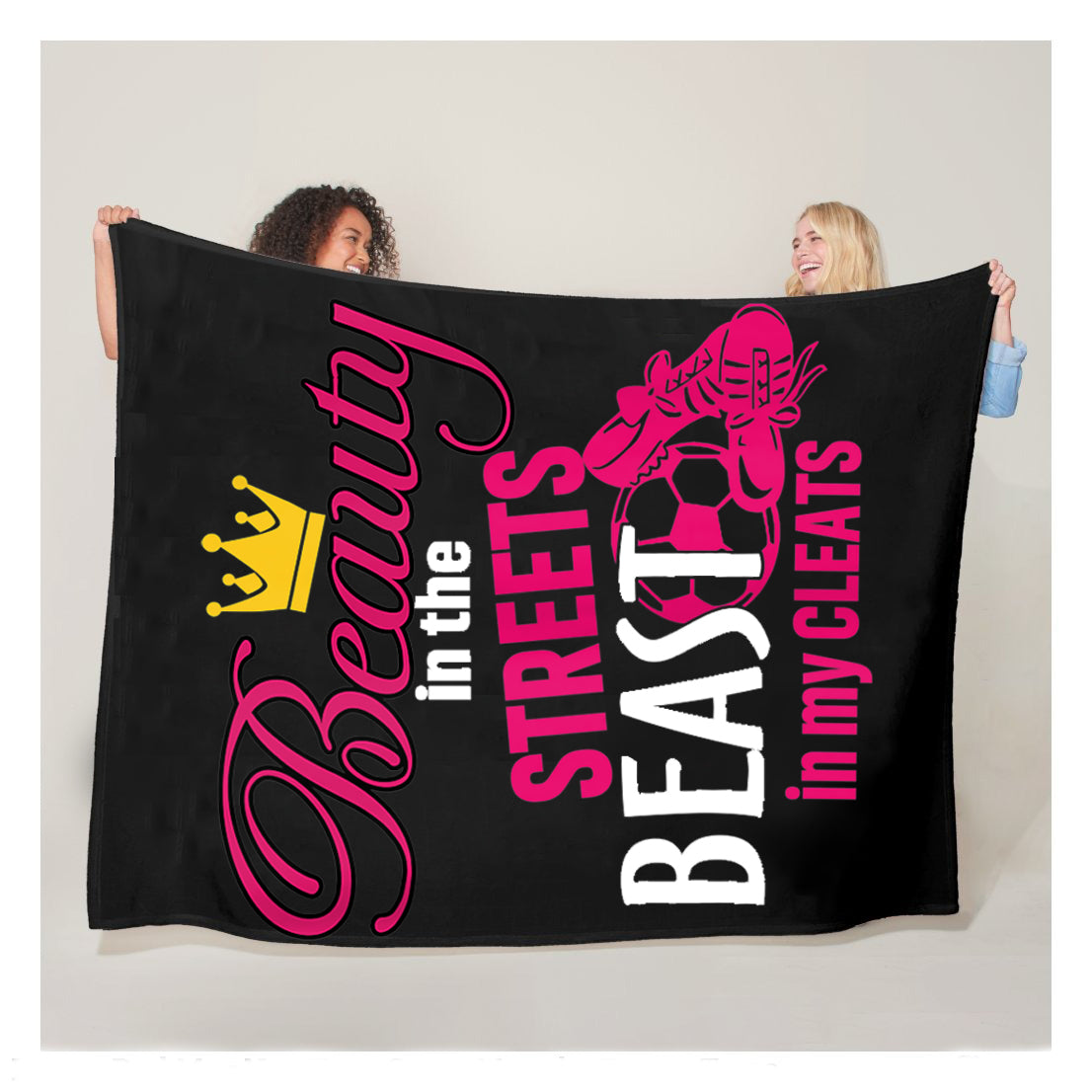 Beauty In The Streets Beast In My Cleats Funny Girls Soccer Sherpa Blanket,  Soccer Outdoor Blankets, Soccer Gifts For Coach And Soccer Players, Birthday Gift For Soccer Player