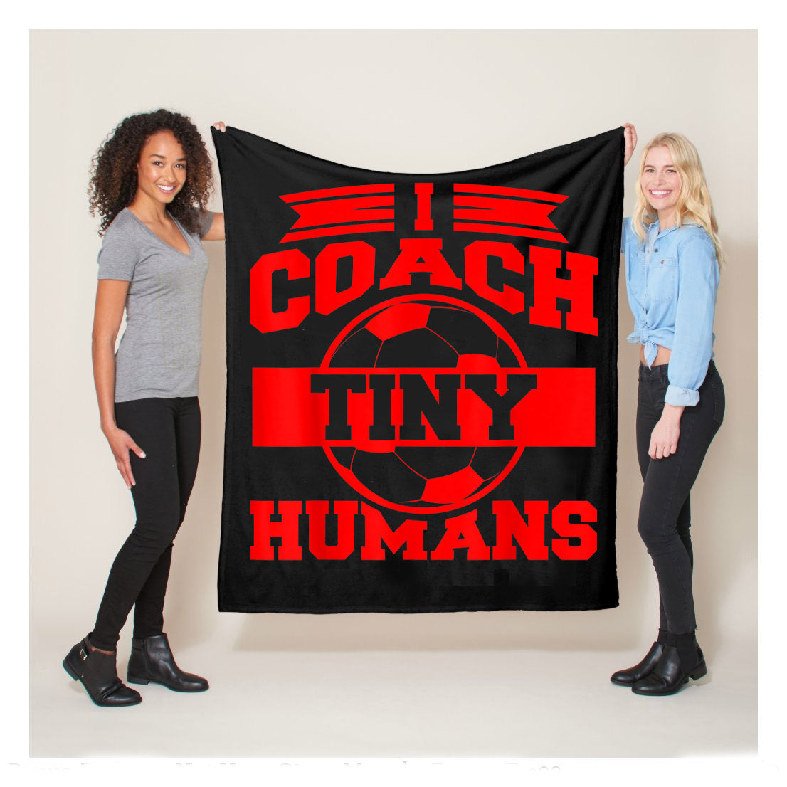 I Coach Tiny Humans Soccer Sport Teacher Distressed Fleece Blanket,  Soccer Outdoor Blankets, Soccer Gifts For Coach And Soccer Players, Birthday Gift For Soccer Player