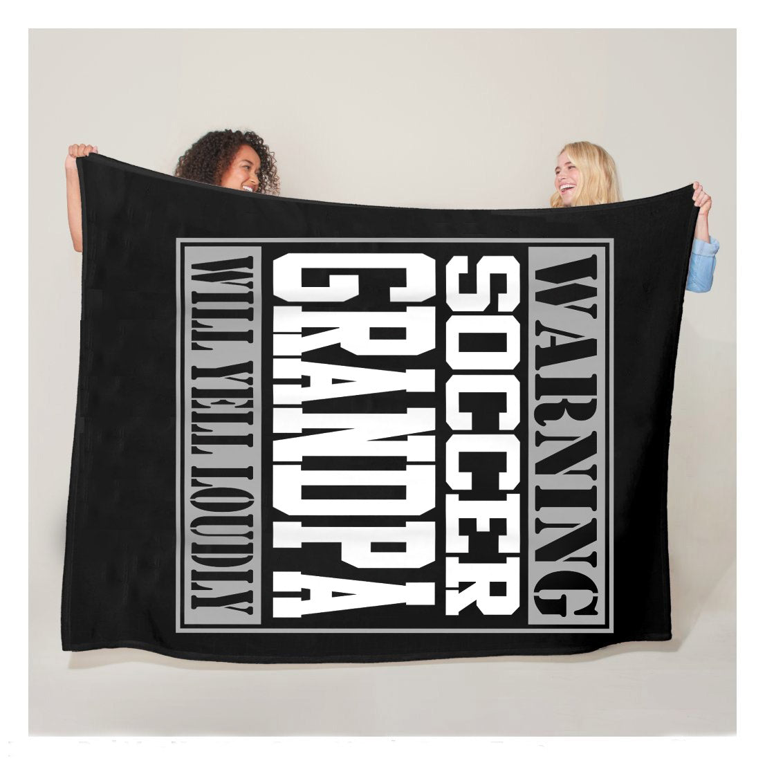 Warning Soccer Grandpa Will Yell Loudly Funny Cute Family Premium Fleece Blanket,  Soccer Blankets, Soccer Gifts, Happy Fathers Day Gift Ideas For Grandpa