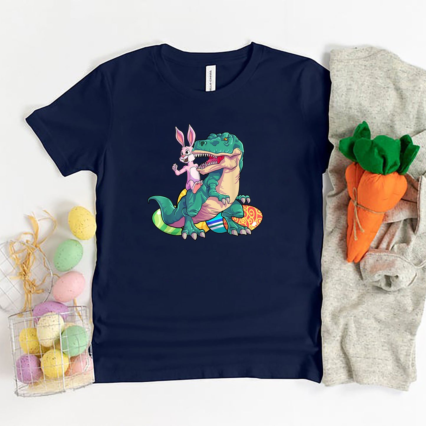 Bunny Riding Dinosaur Easter Shirt, Girls Boys Easter Shirt, Easter Gifts For Kids, Easter Gifts For Toddlers