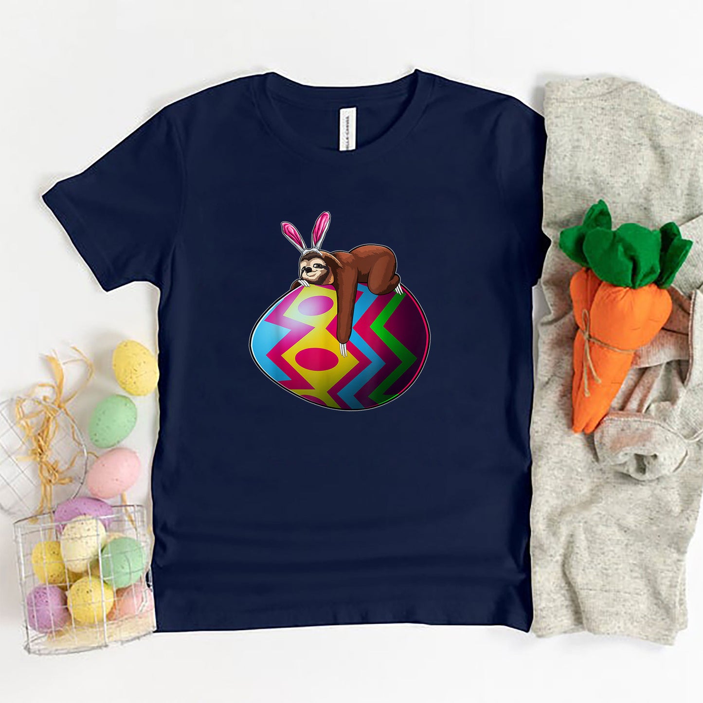 Bunny Sloth Eggs Easter Shirt, Girls Boys Easter Shirt, Easter Gifts For Kids, Easter Gifts For Toddlers