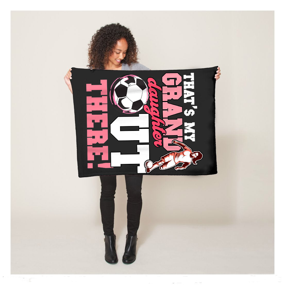 Thats My Granddaughter Out There Soccer Sherpa Blanket,  Soccer Blankets, Soccer Gifts, Happy Fathers Day Gift Ideas For Granddaughter