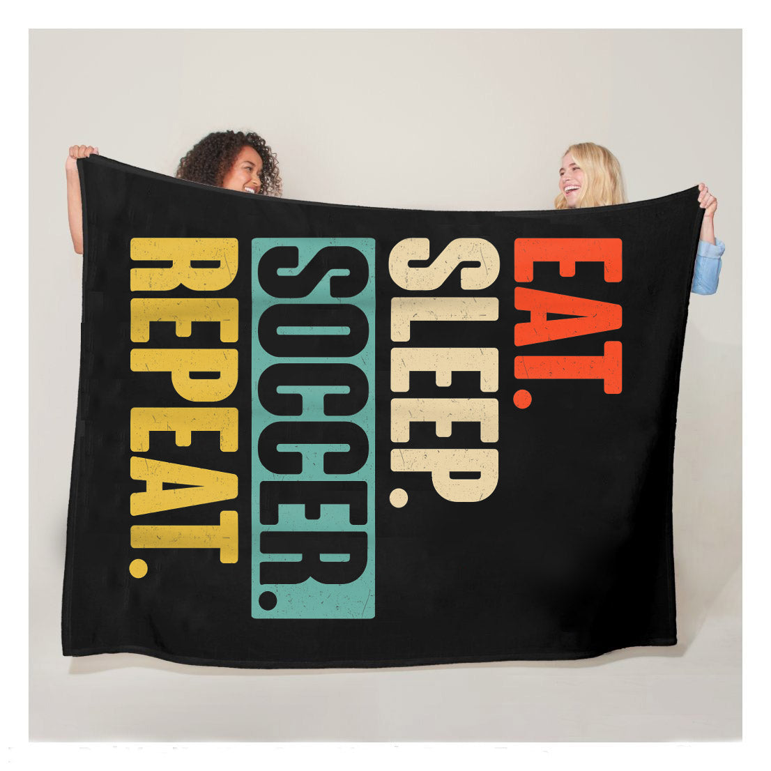 Funny Soccer Eat Sleep Soccer Repeat Sherpa Blanket,  Soccer Outdoor Blankets, Soccer Gifts For Coach And Soccer Players, Birthday Gift For Soccer Player