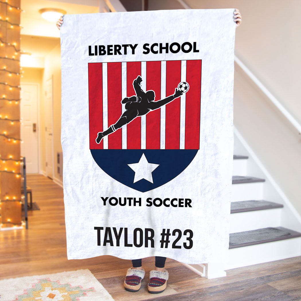 Soccer Personalize Fleece Blanket,  Soccer Blankets, Custom Soccer Gifts For Coach And Soccer Players, Custom Birthday Gift For Soccer Player