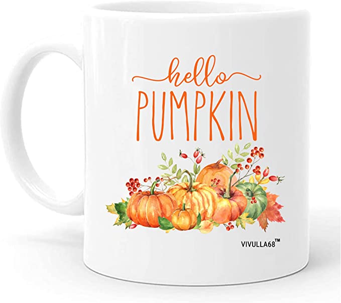 Hello Pumpkin Mug, Morning Pumpkin Coffee Mug, Fall Coffee Mug, Fall Themed Mugs, Great Pumpkin Mug, Pumpkin Mug, Autumn Coffee Cups, Pumpkin Shaped Mug, Hello Fall Mug