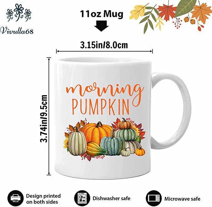 Morning Pumpkin Coffee Mug, Fall Coffee Mug, Fall Themed Mugs, Great Pumpkin Mug, Pumpkin Mug, Autumn Coffee Cups, Pumpkin Shaped Mug, Hello Pumpkin Mug, Hello Fall Mug, Thanksgiving Gift