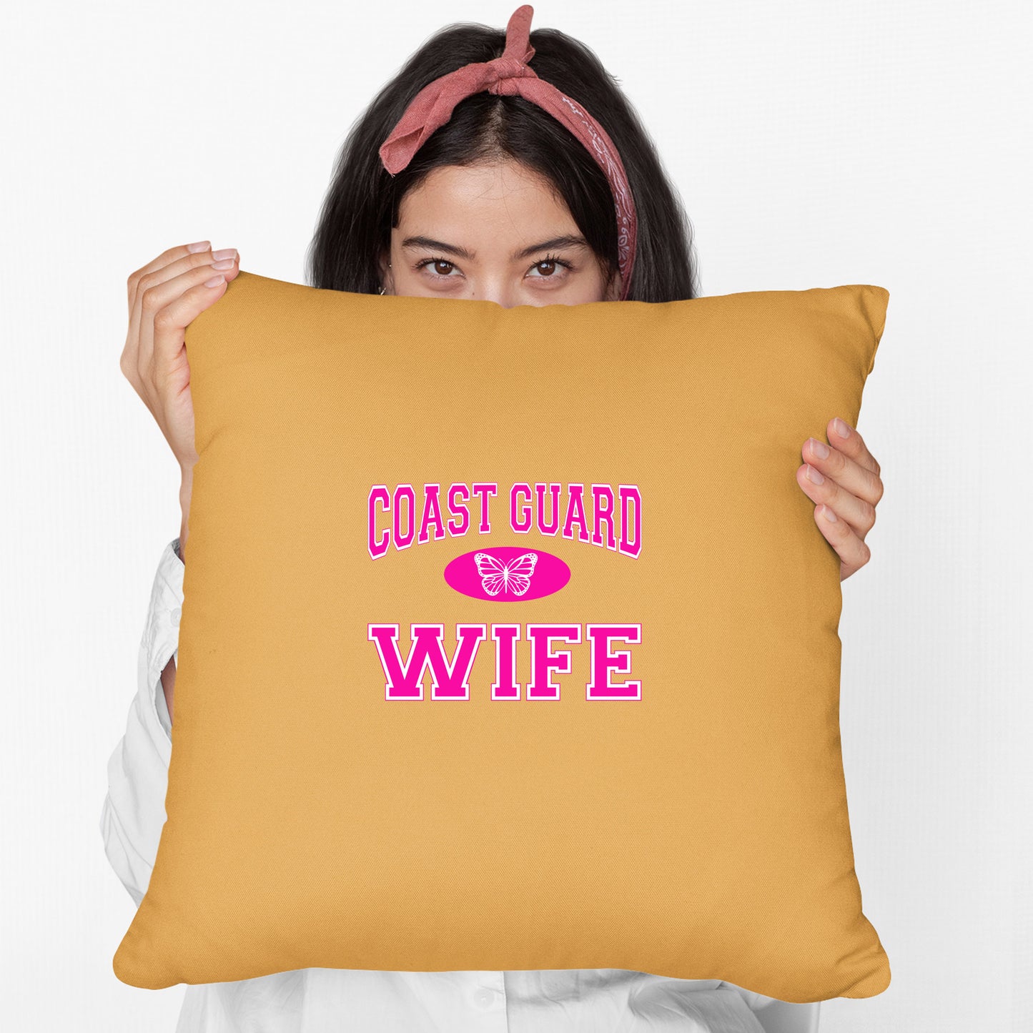 Memorial Day 2021 Coast Guard Wife Cushion Coast Guard Proud Wife Long Cushion, Print Linen Cushion
