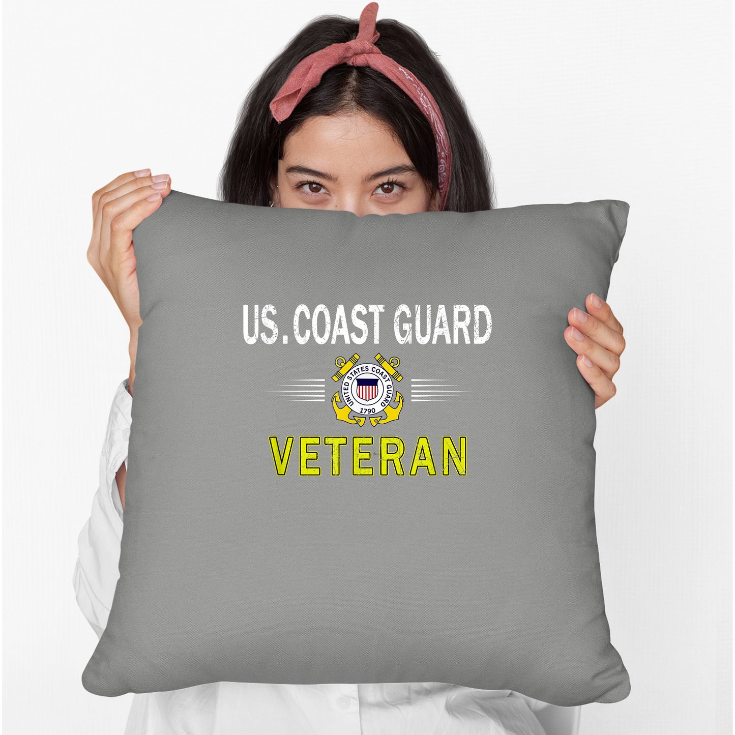 Memorial Day 2021 Coast Guard Veteran Cushion, Coast Guard Veterans Day Gift Us Coast Guard Veteran Pride Cushion, Print Linen Cushion