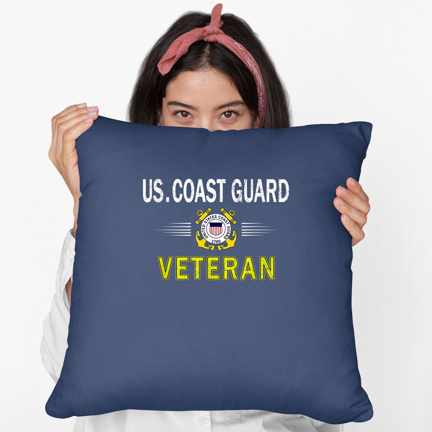Memorial Day 2021 Coast Guard Veteran Cushion, Coast Guard Veterans Day Gift Us Coast Guard Veteran Pride Cushion, Print Linen Cushion