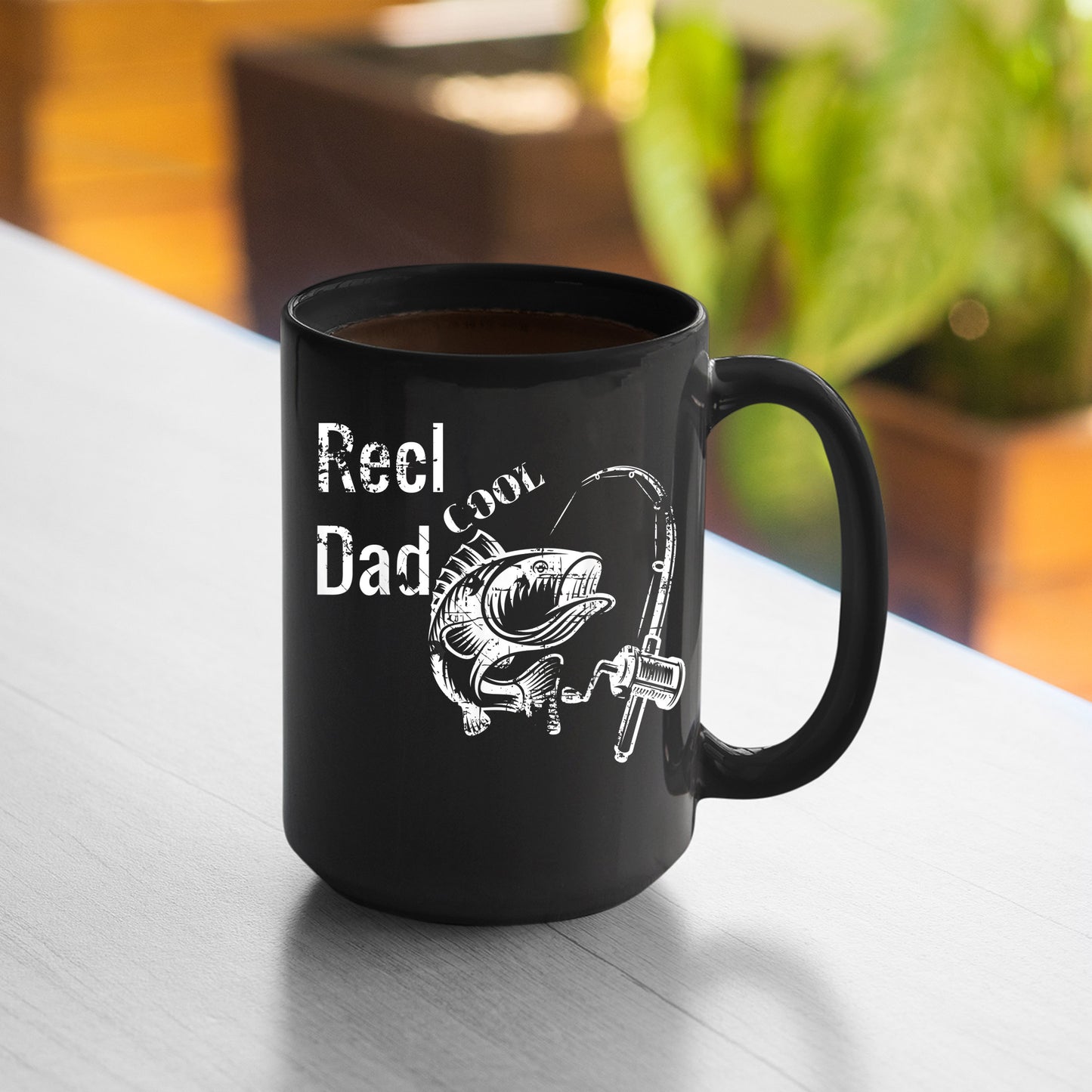 Reel Cool Dad Mug Fishing Dad Reel Cool Papa Fathers Day Gift Tee Mug , 11oz or 15oz, Happy Fathers Day Gift Ideas For Dad