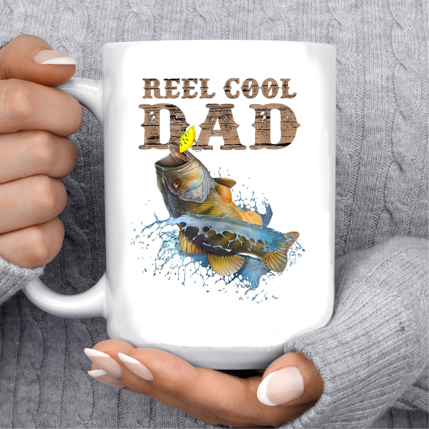 Reel Cool Dad Mug Mens Fishing Quote Fathers Gift Reel Cool Dad Mug , 11oz or 15oz, Happy Fathers Day Gift Ideas For Dad