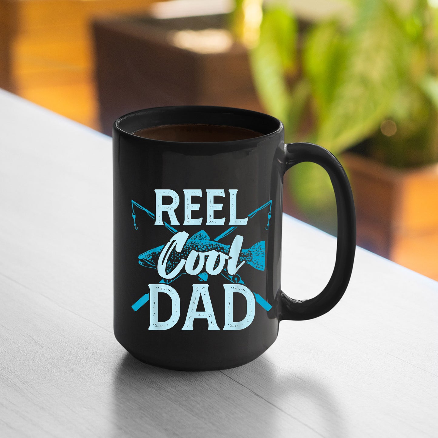 Reel Cool Dad Mug Mens Reel Cool Dad Fishing Pole Daddy Grandpa Cool Mug , 11oz or 15oz, Happy Fathers Day Gift Ideas For Dad