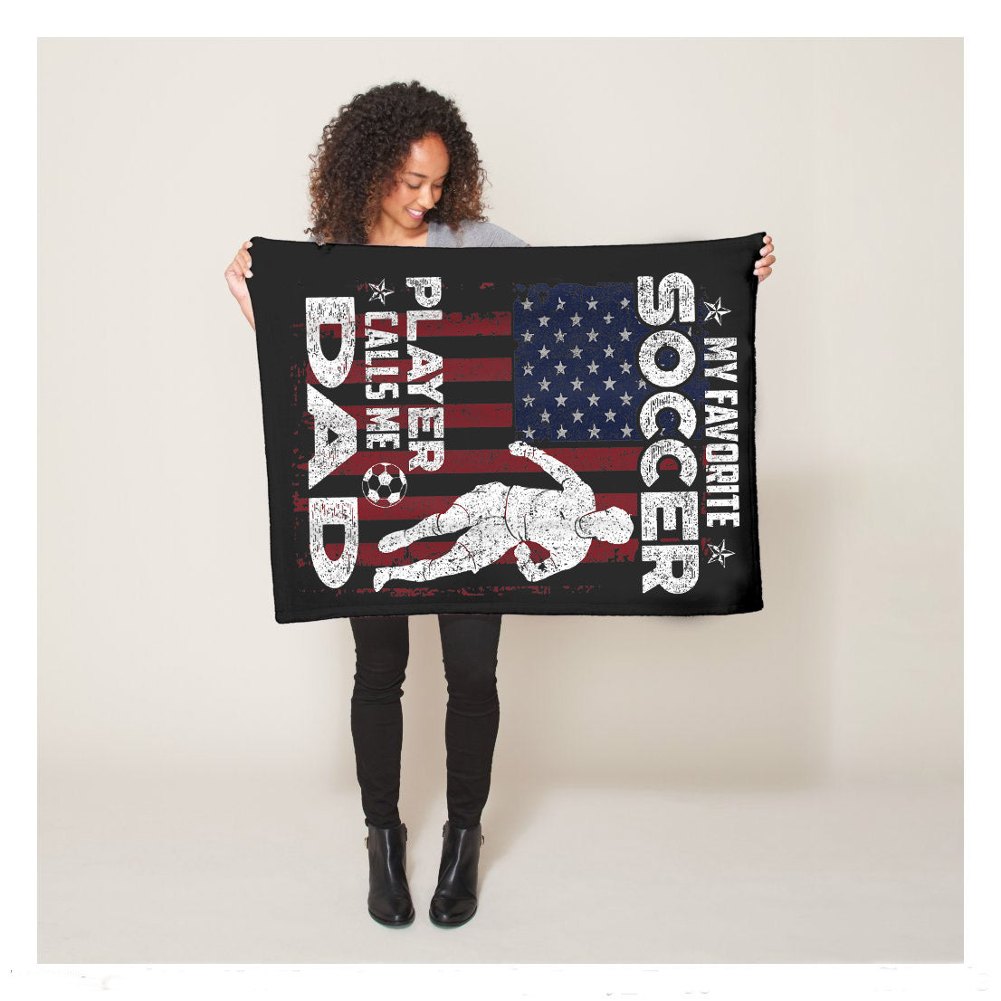 My Favorite Soccer Player Calls Me Dad Fathers Day Gift Son Fleece Blanket,  Soccer Blankets, Soccer Gifts, Happy Fathers Day Gift Ideas For Dad